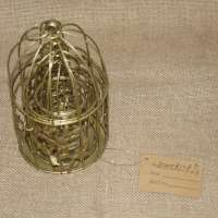 Set Of Three Golden Round Metal Craft Wedding Table Centerpieces Decorative Showcase Display Bird Cage With Hanging Hook