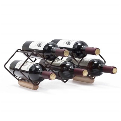 Home Decor 5 Bottle Metal Countertop Tabletop Wine Rack