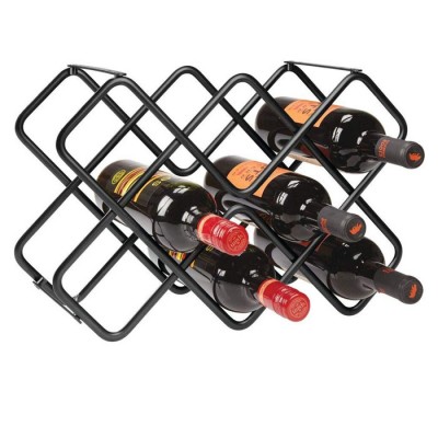 Modern Metal Wire Free Standing Wine Rack for Countertop