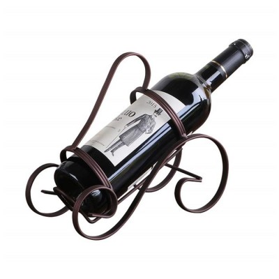 Free Standing Countertop Metal Single Wine Display Stand Portable Wine Rack