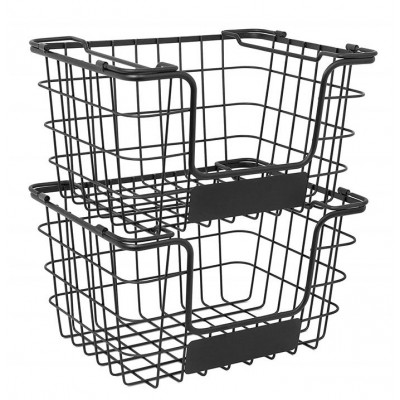 Stackable Metal Wire Fruit Vegetable Produce Food Storage Bin Basket for Kitchen