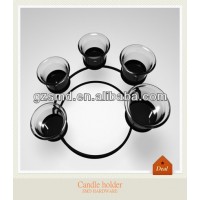 Metal spiral wire round candle holder