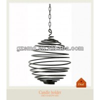 Metal hanging spiral wire taper candle holder