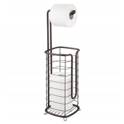 New Design Black Metal Wire Freestanding Toilet Tissue Holder