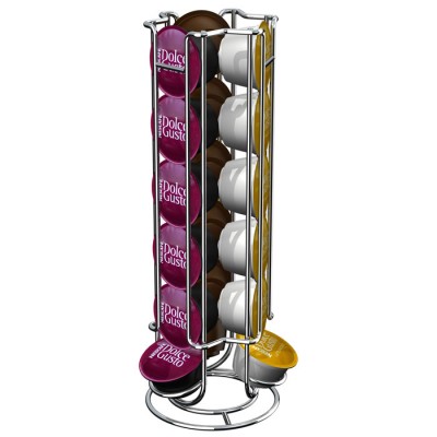 Factory Price Cheap Chrome Metal Wire 24 Capacity Dolce Gusto Capsule Stand