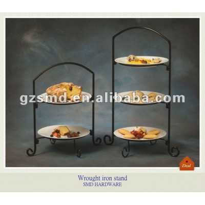 Can be fold Black Metal Tier Cake Stand For The Kitchen