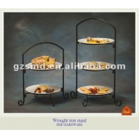 Can be fold Black Metal Tier Cake Stand For The Kitchen