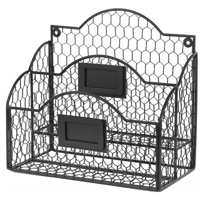 Wholesale Black Metal Wire Mesh Desktop Wall Mounted Mail Sorter