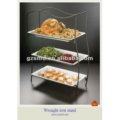 Three tier wavy rectangular stand