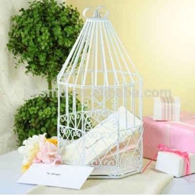 White Wire Birdcage Wedding Favor Box