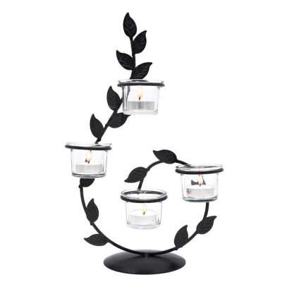 Home Decor Wedding Decor Black Metal Candle Holder Tealight Candle Holders for Table